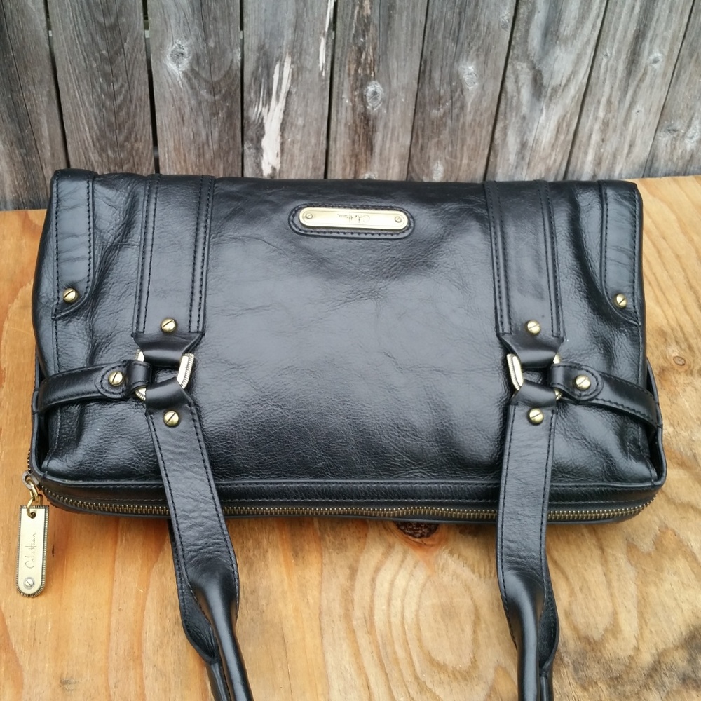 Cole Haan Leather Black Shoulder Bag Handbag - Picture 6 of 7